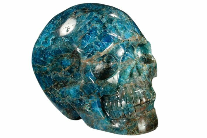Polished, Bright Blue Apatite Skull #118093